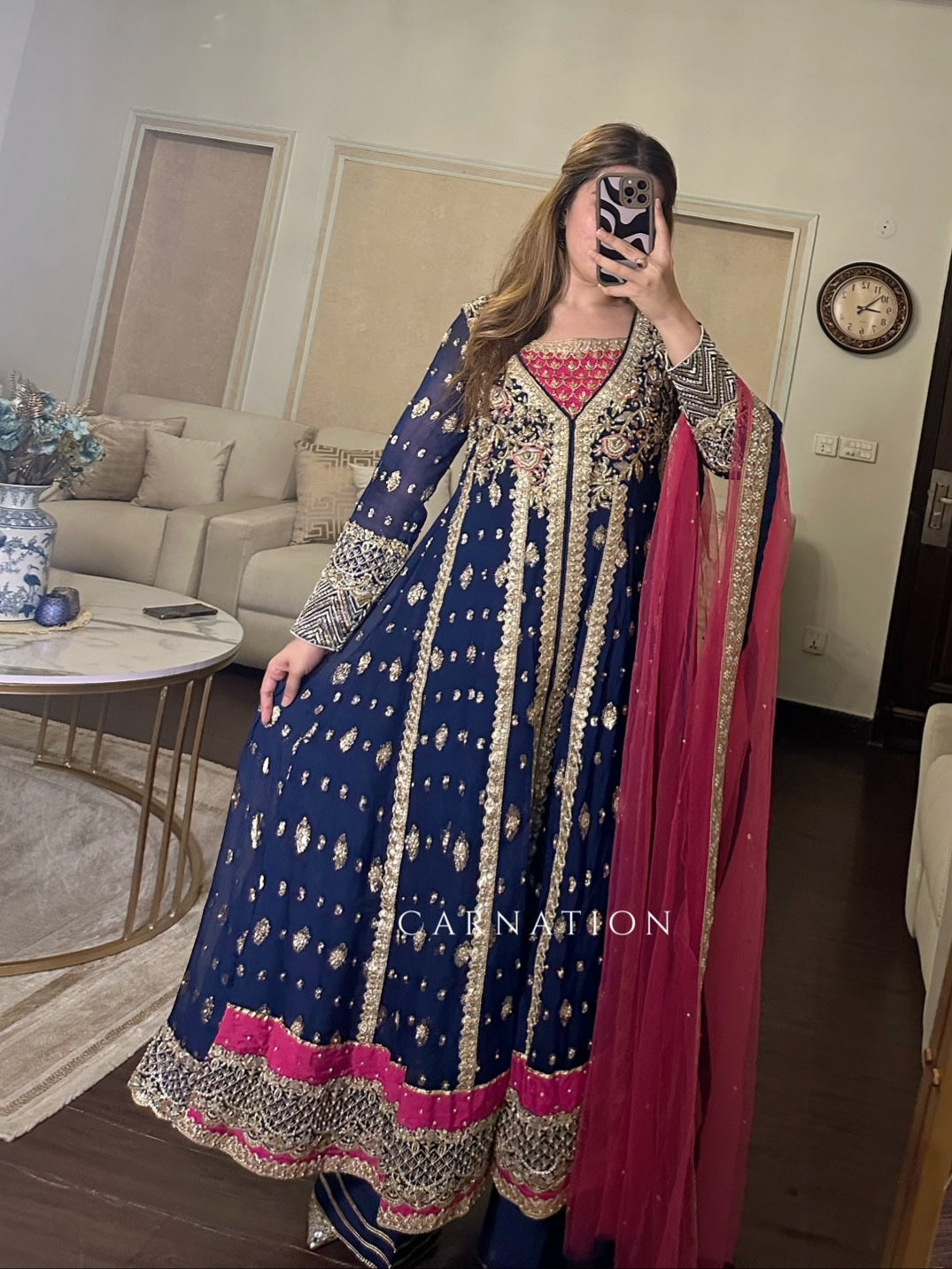 Blue & fuchsia pink