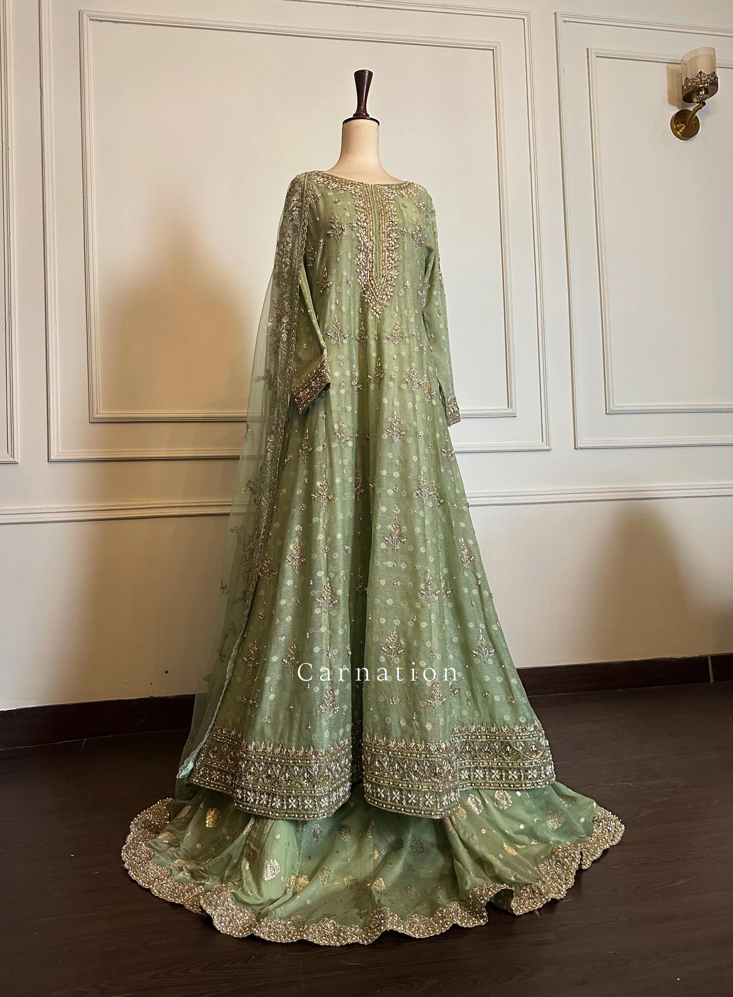 Pastel mint green gown