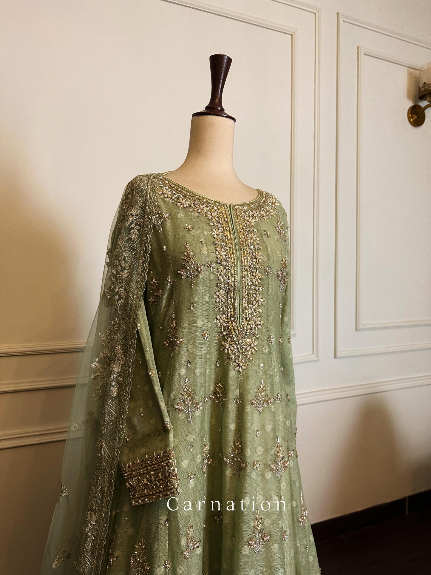 Pastel mint green gown